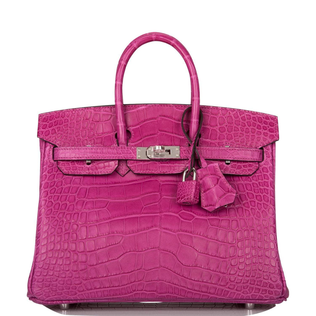 Hermes Birkin 25 Rose Scheherazade Matte Alligator Palladium Hardware - Exclusu