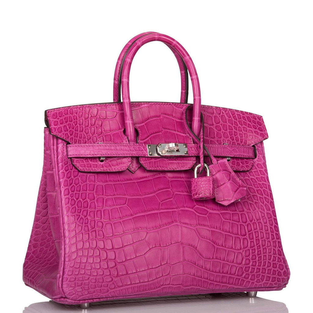 Hermes Birkin 25 Rose Scheherazade Matte Alligator Palladium Hardware - Exclusu