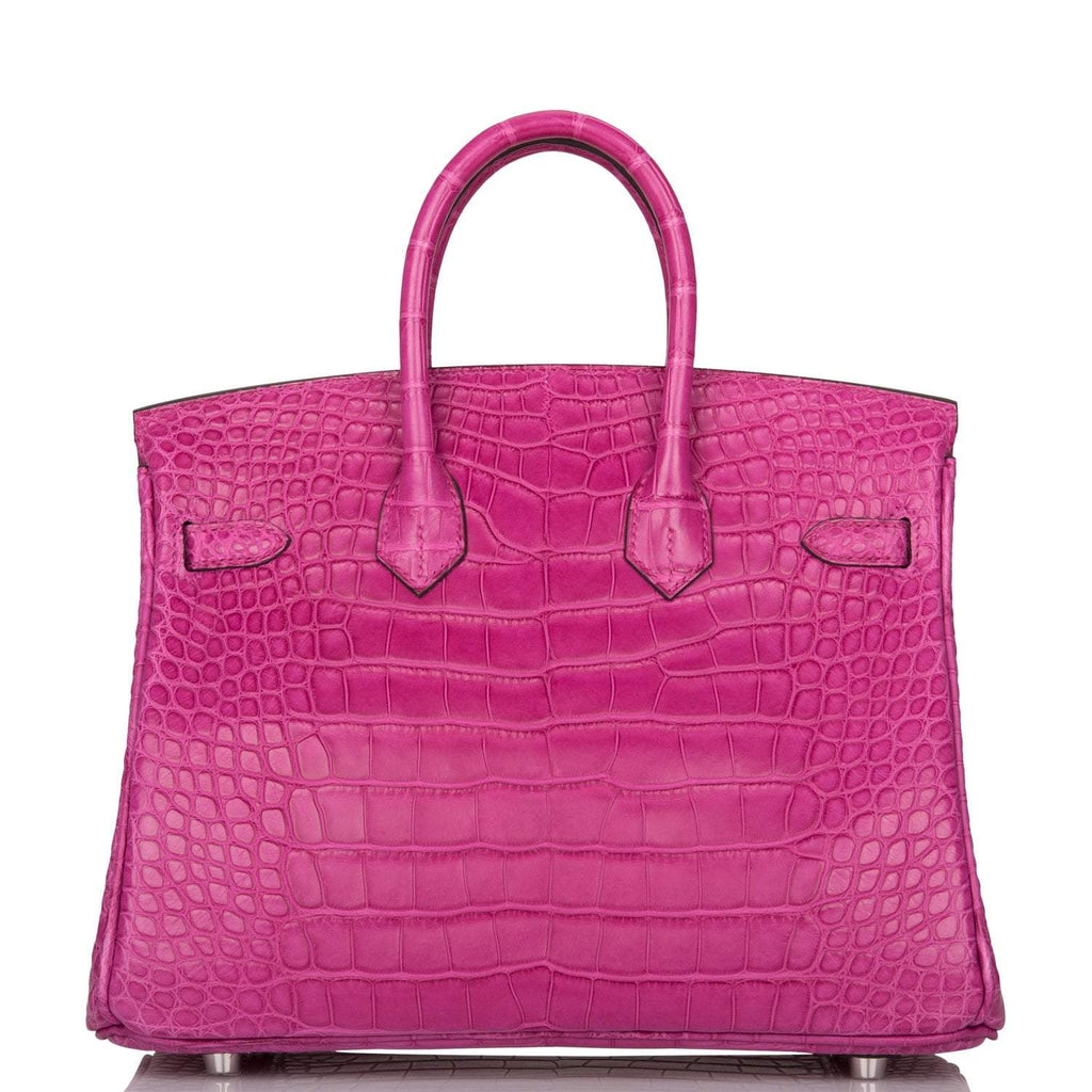 Hermes Birkin 25 Rose Scheherazade Matte Alligator Palladium Hardware - Exclusu