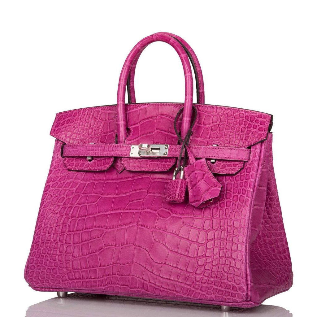 Hermes Birkin 25 Rose Scheherazade Matte Alligator Palladium Hardware - Exclusu