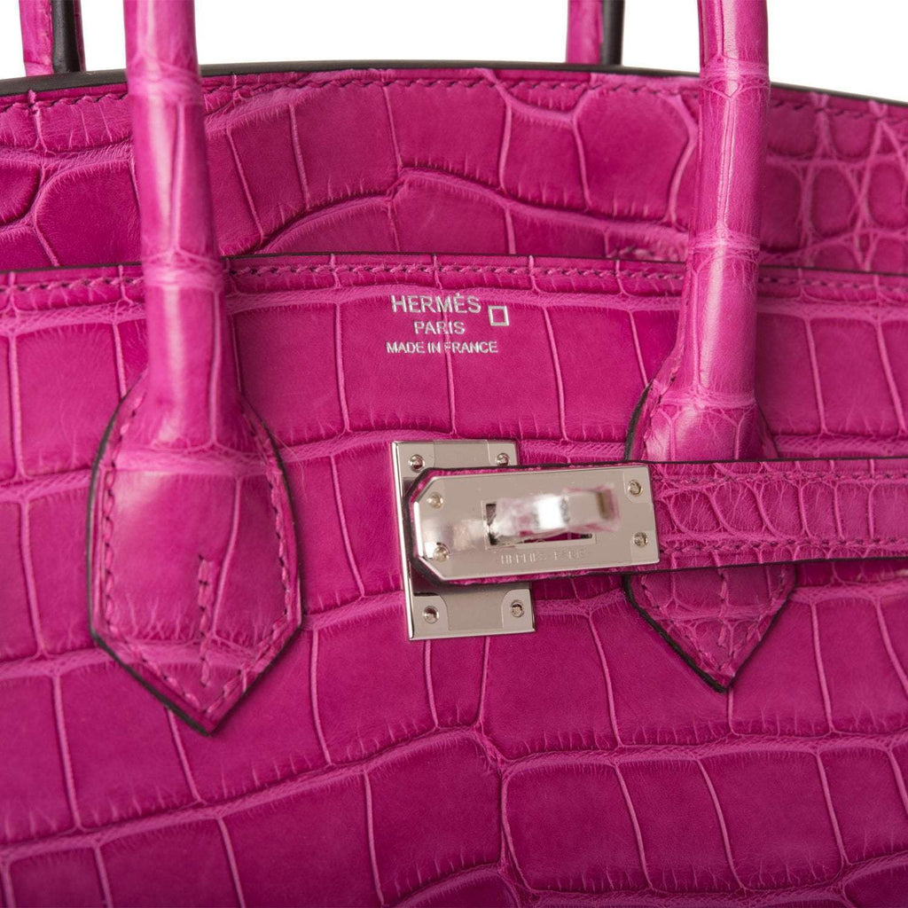 Hermes Birkin 25 Rose Scheherazade Matte Alligator Palladium Hardware - Exclusu