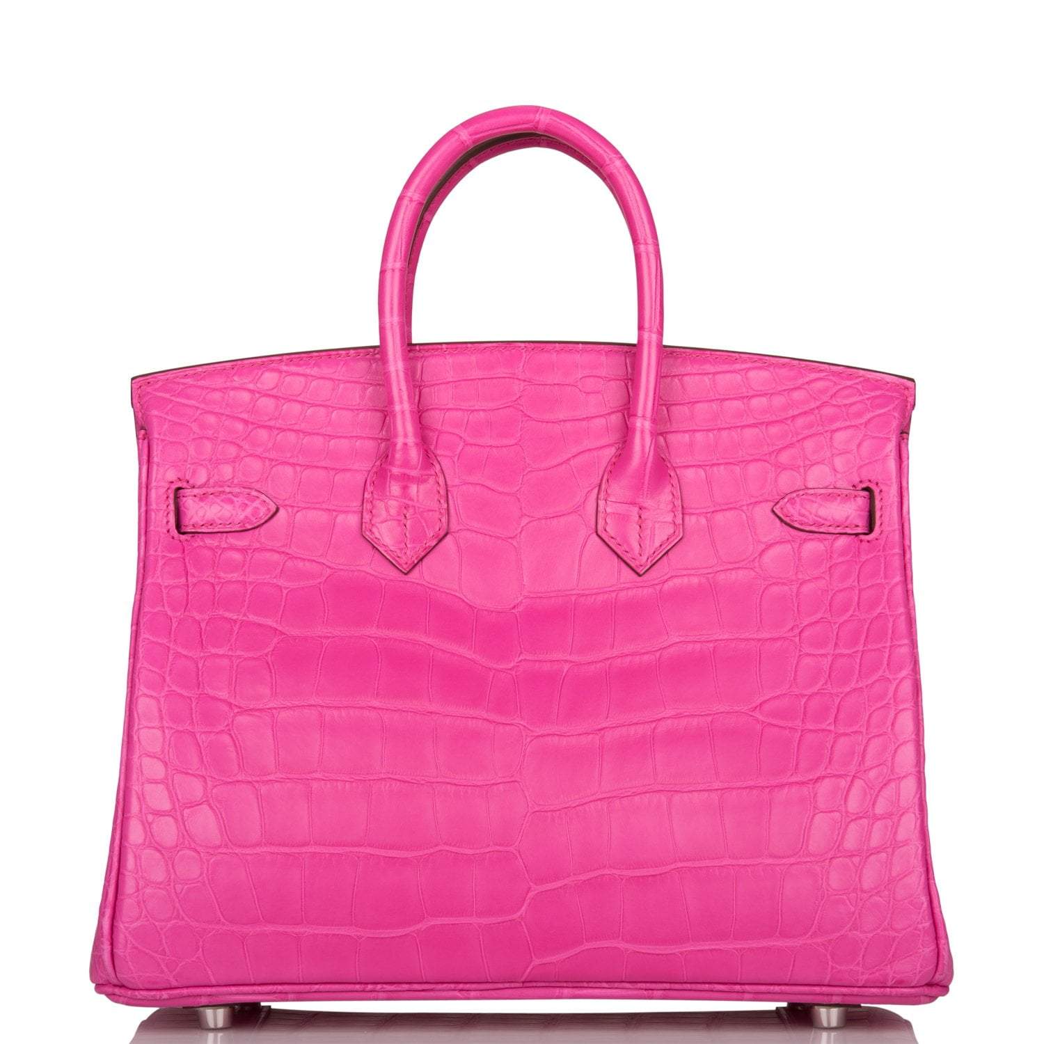 Hermes Birkin 25 Rose Shocking Matte Alligator Palladium Hardware - Exclusu