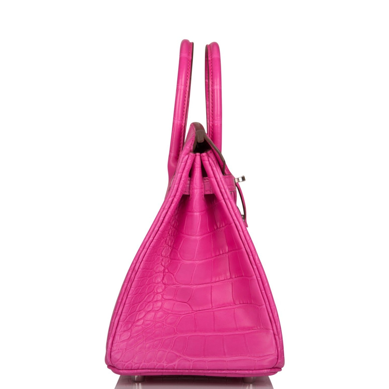 Hermes Birkin 25 Rose Shocking Matte Alligator Palladium Hardware - Exclusu