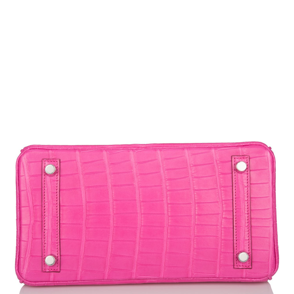 Hermes Birkin 25 Rose Shocking Matte Alligator Palladium Hardware - Exclusu