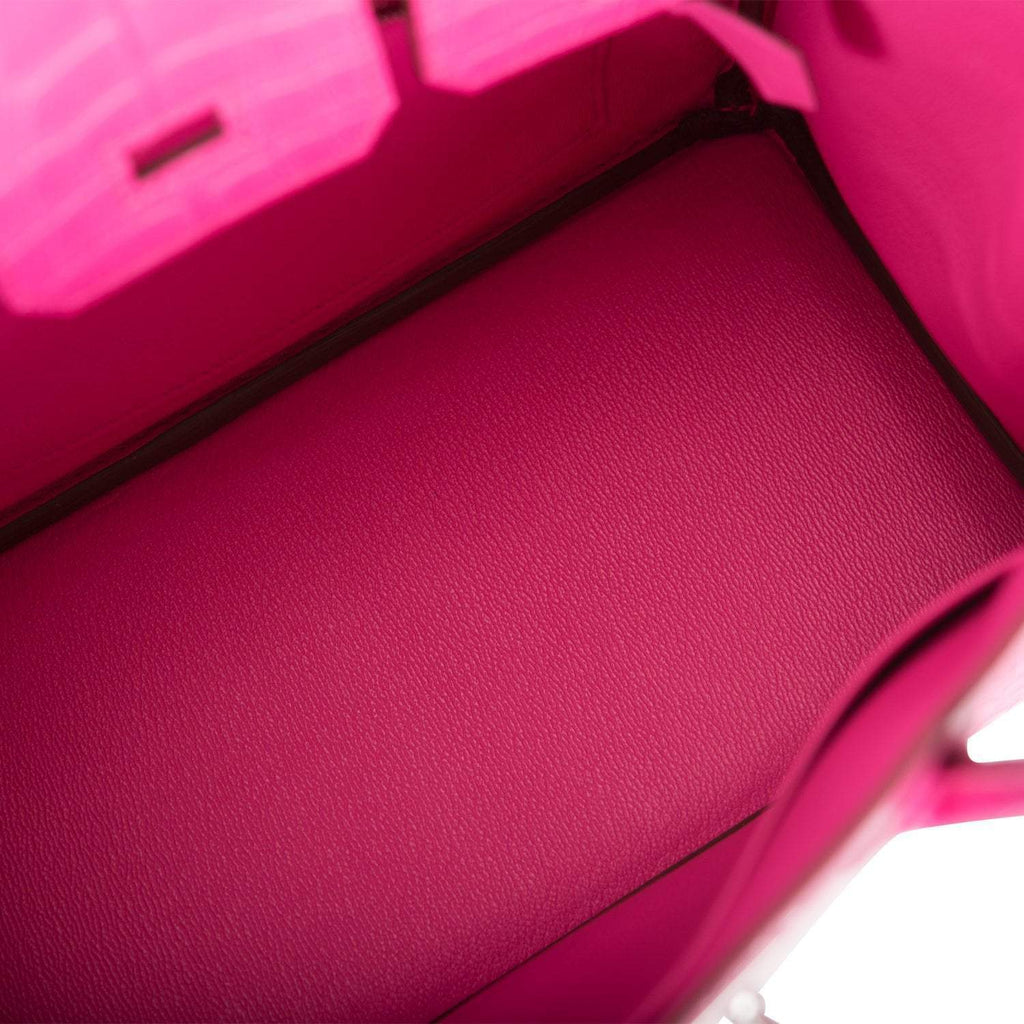 Hermes Birkin 25 Rose Shocking Matte Alligator Palladium Hardware - Exclusu