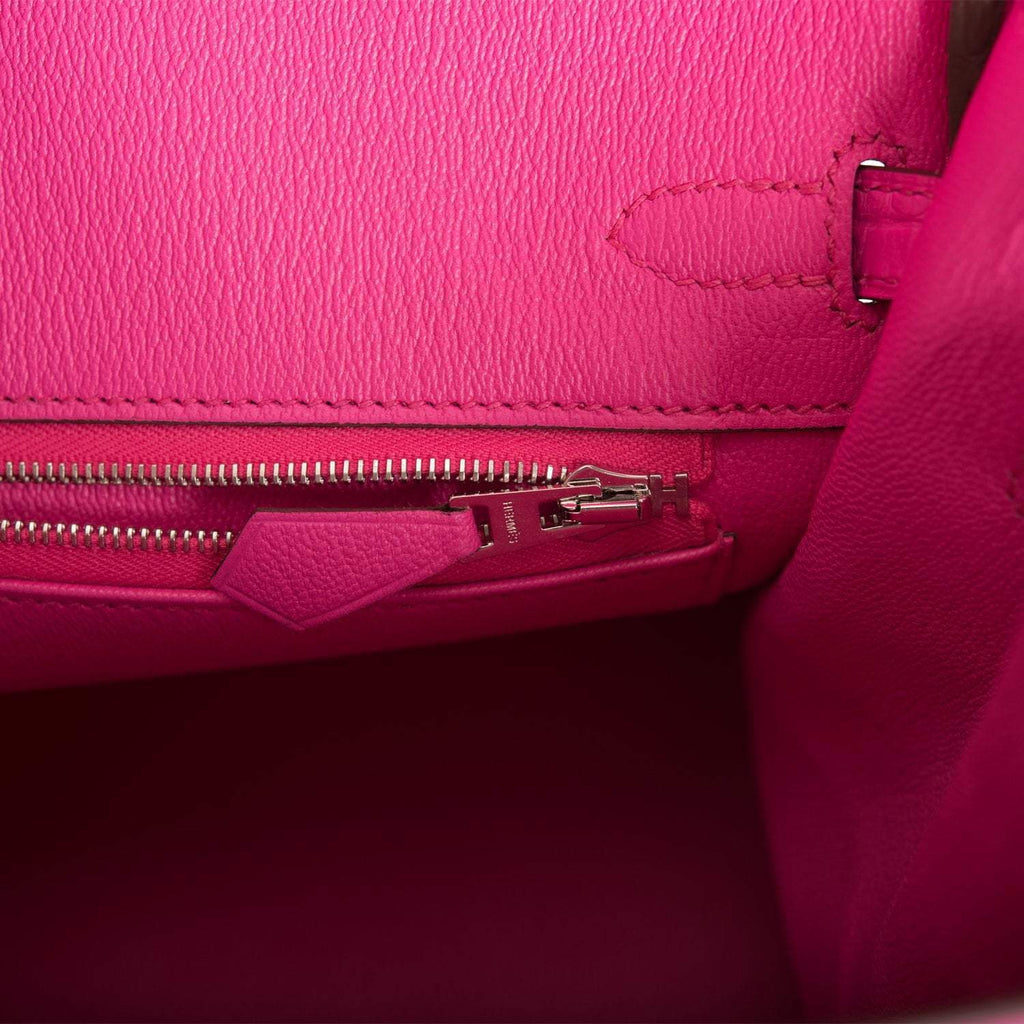 Hermes Birkin 25 Rose Shocking Matte Alligator Palladium Hardware - Exclusu