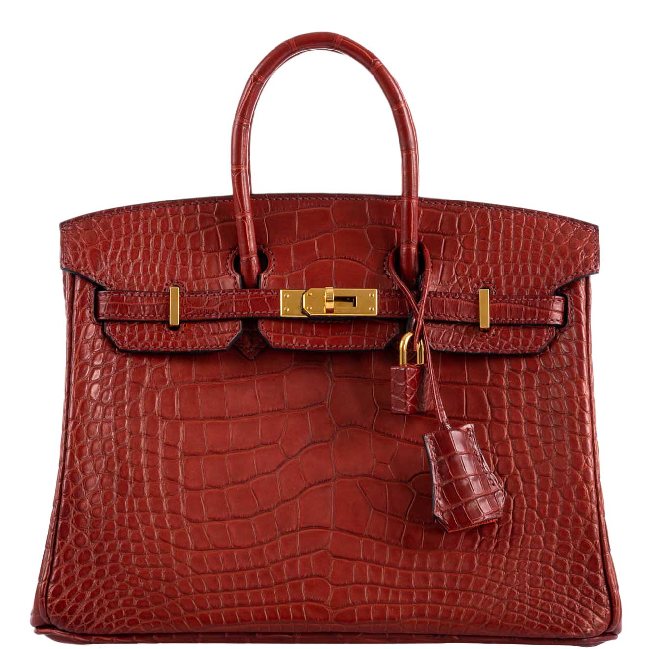 Hermes Birkin 25 Rouge H Verso Orange Alligator Gold Hardware - Exclusu