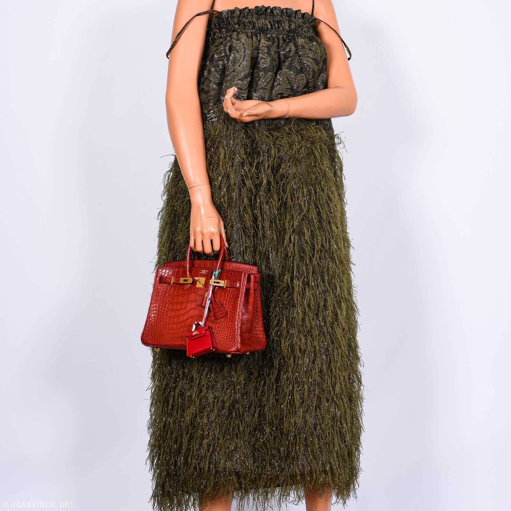 Hermes Birkin 25 Rouge H Verso Orange Alligator Gold Hardware - Exclusu