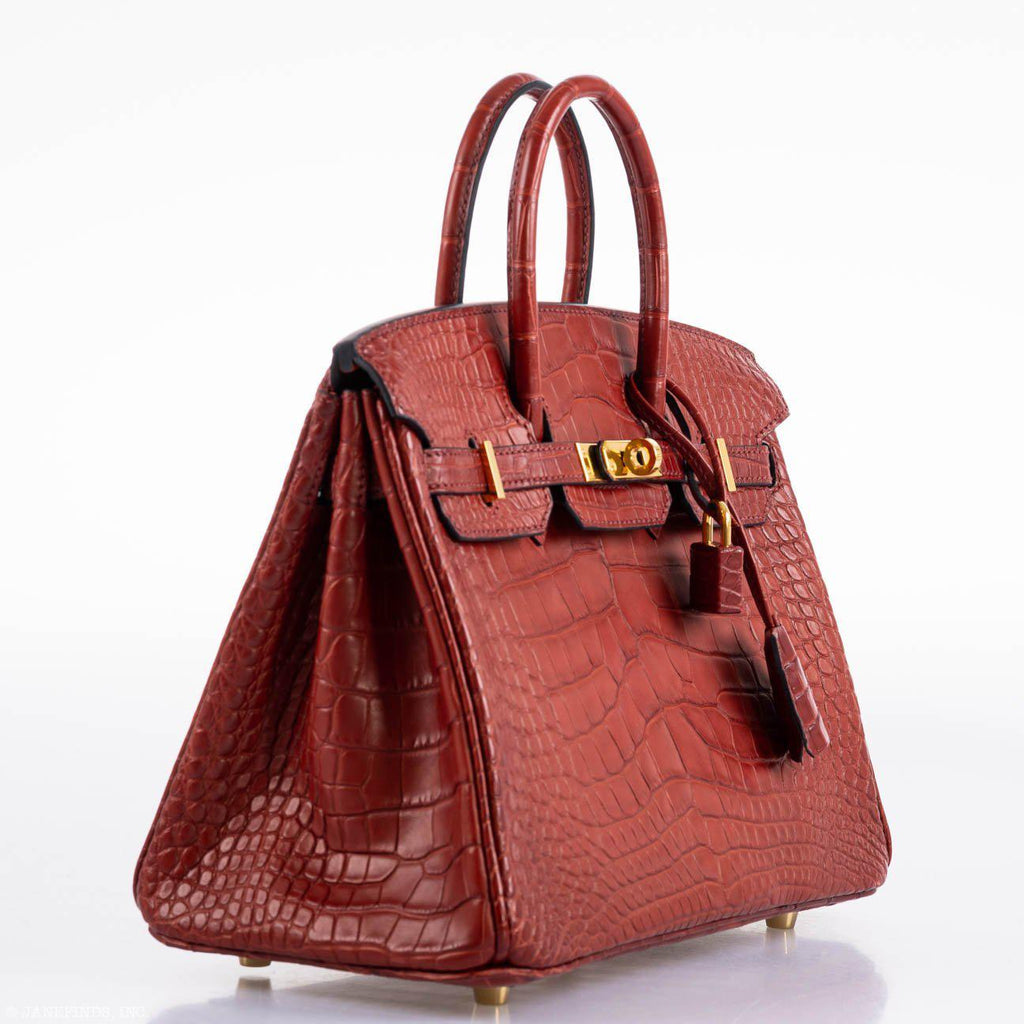 Hermes Birkin 25 Rouge H Verso Orange Alligator Gold Hardware - Exclusu
