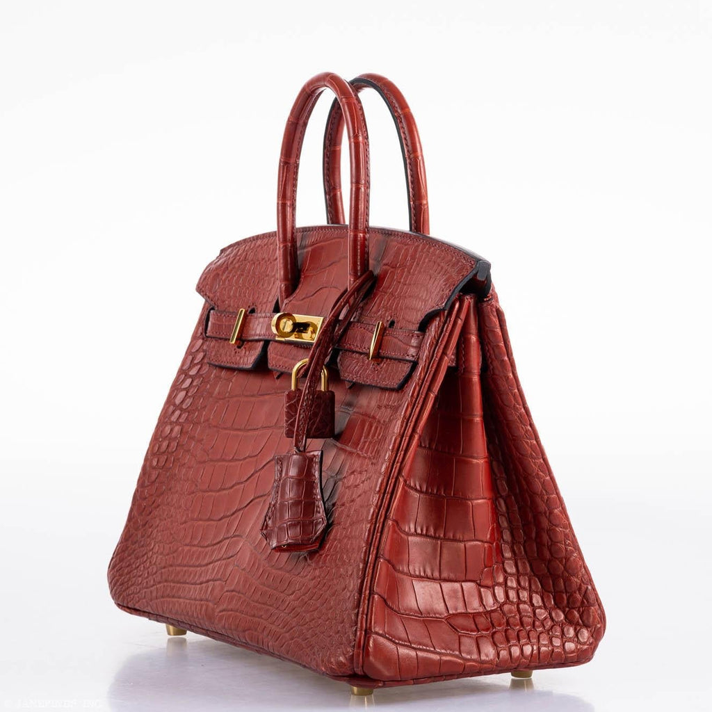 Hermes Birkin 25 Rouge H Verso Orange Alligator Gold Hardware - Exclusu