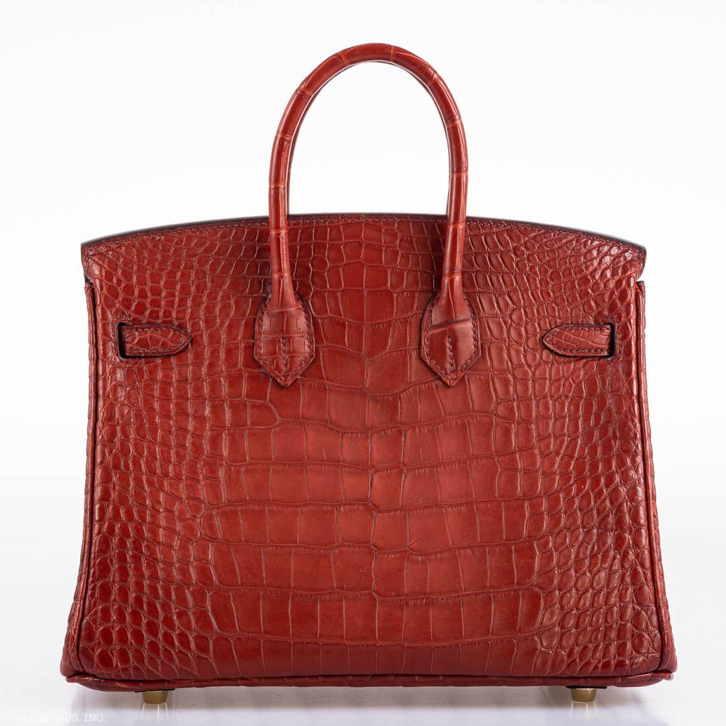 Hermes Birkin 25 Rouge H Verso Orange Alligator Gold Hardware - Exclusu