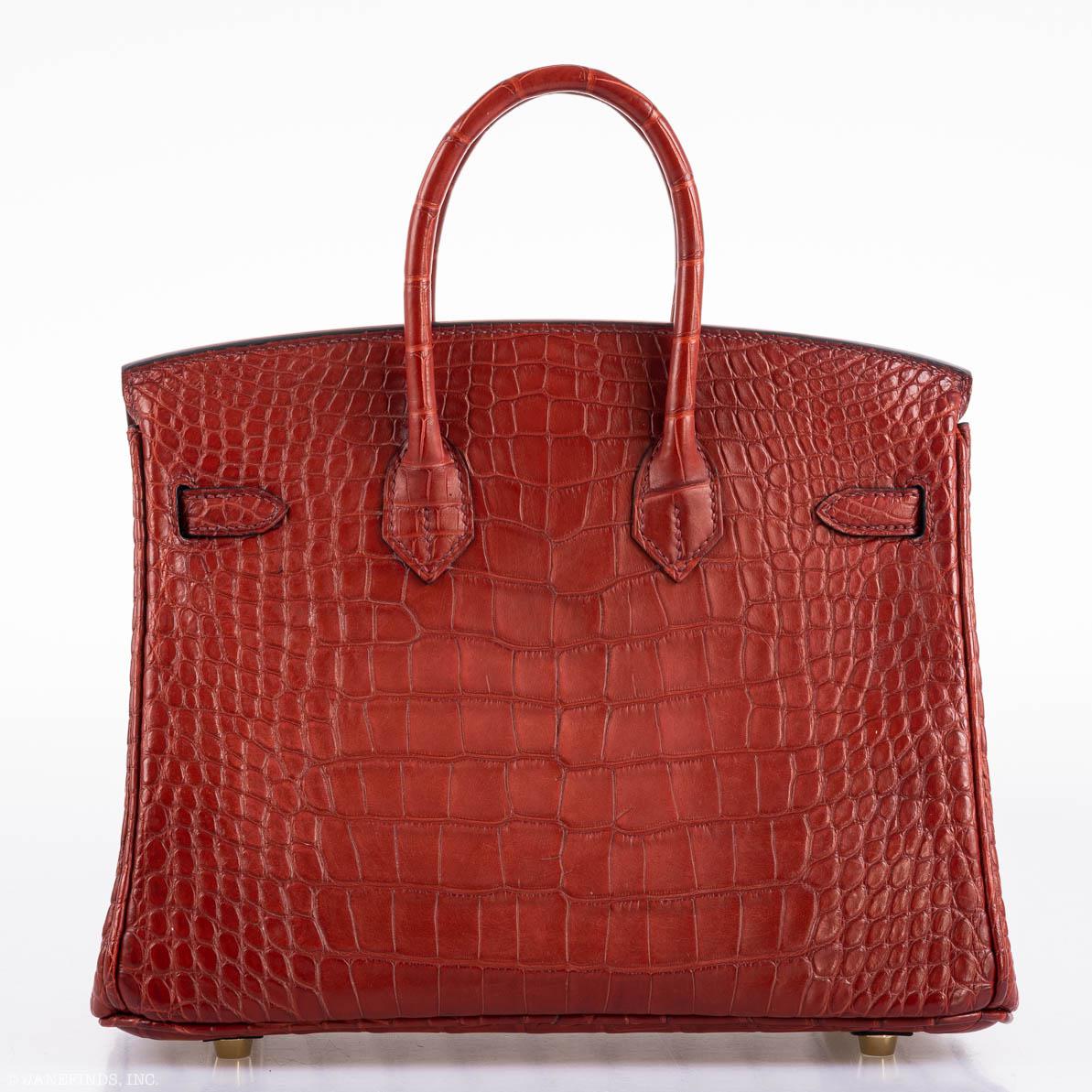 Hermes Birkin 25 Rouge H Verso Orange Alligator Gold Hardware - Exclusu