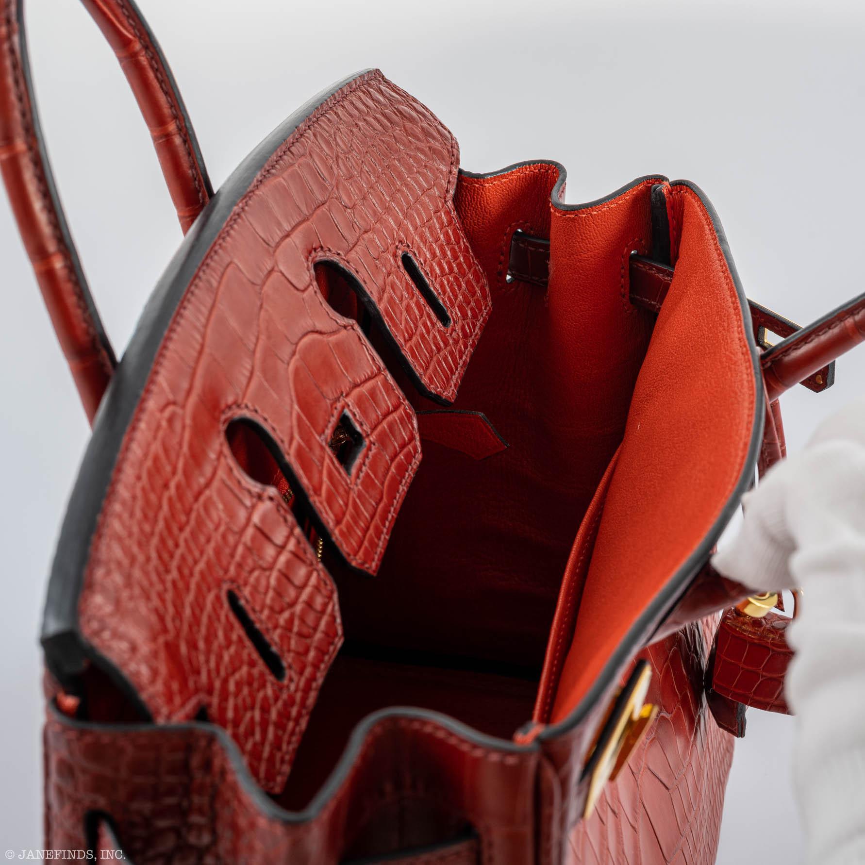 Hermes Birkin 25 Rouge H Verso Orange Alligator Gold Hardware - Exclusu