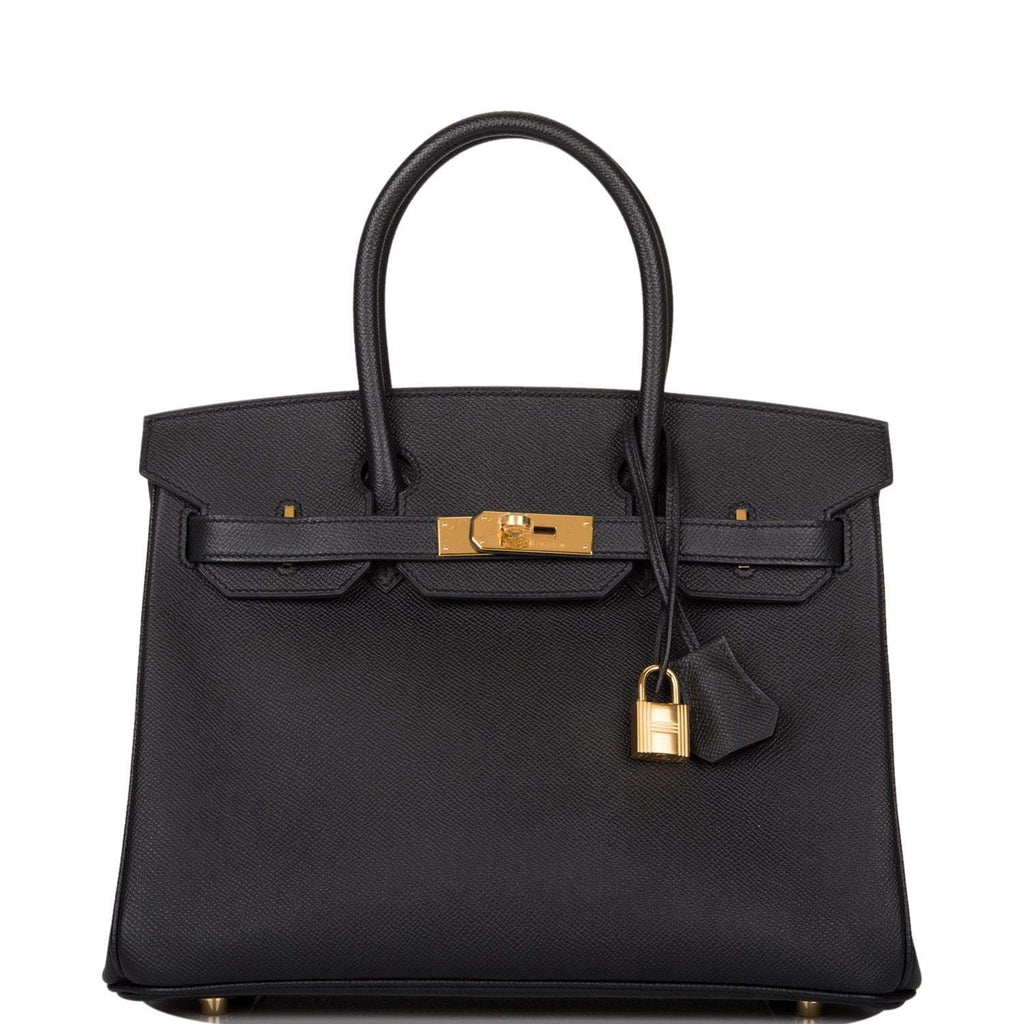 Hermes Birkin 30 Black Epsom Gold Hardware - Exclusu