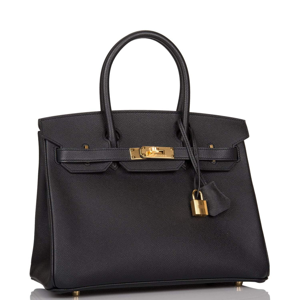 Hermes Birkin 30 Black Epsom Gold Hardware - Exclusu