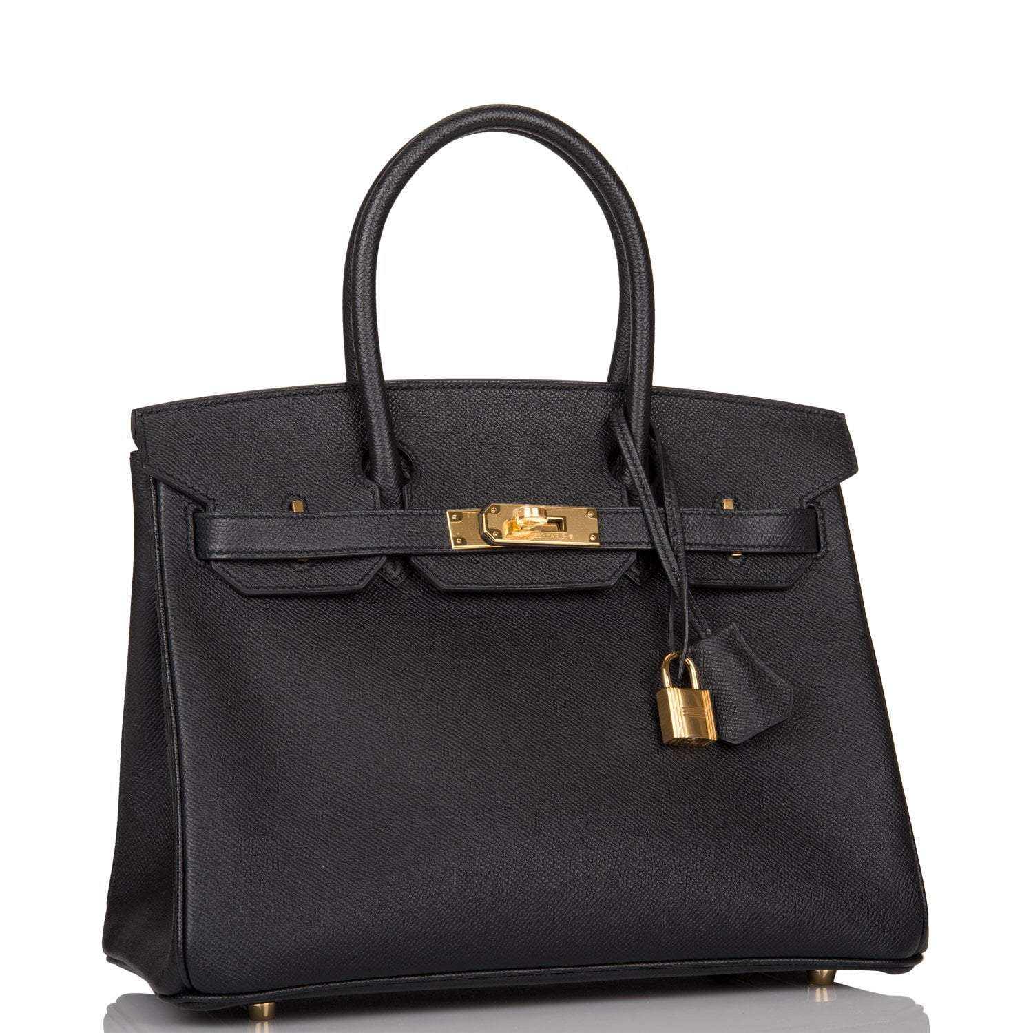 Hermes Birkin 30 Black Epsom Gold Hardware - Exclusu