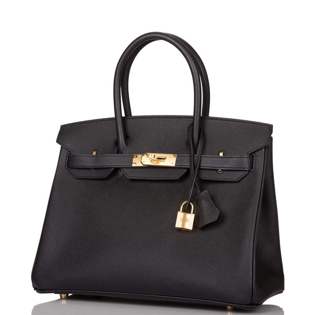 Hermes Birkin 30 Black Epsom Gold Hardware - Exclusu