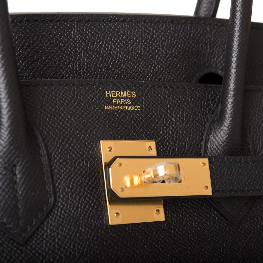 Hermes Birkin 30 Black Epsom Gold Hardware - Exclusu
