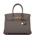 Hermes Birkin 30 Etain Togo Gold Hardware - Exclusu