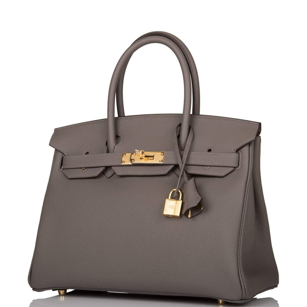 Hermes Birkin 30 Etain Togo Gold Hardware - Exclusu
