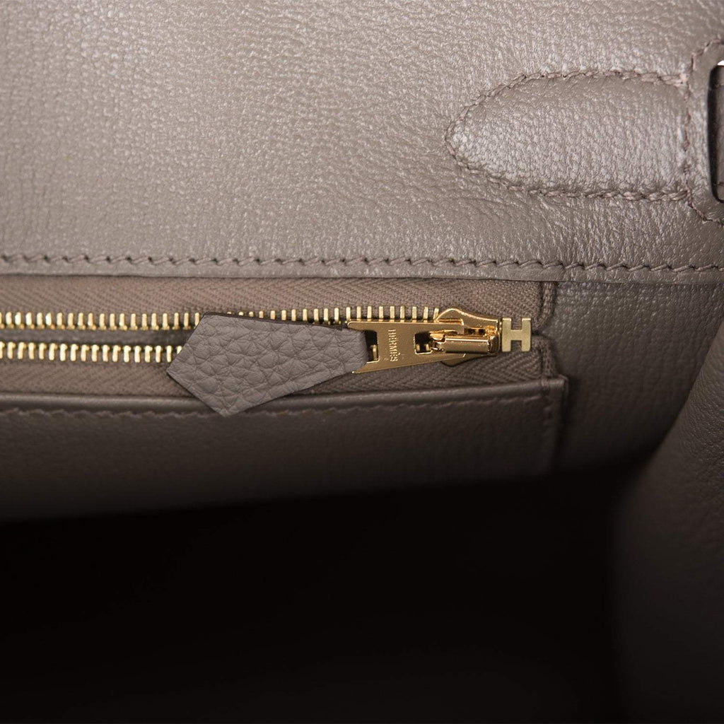 Hermes Birkin 30 Etain Togo Gold Hardware - Exclusu