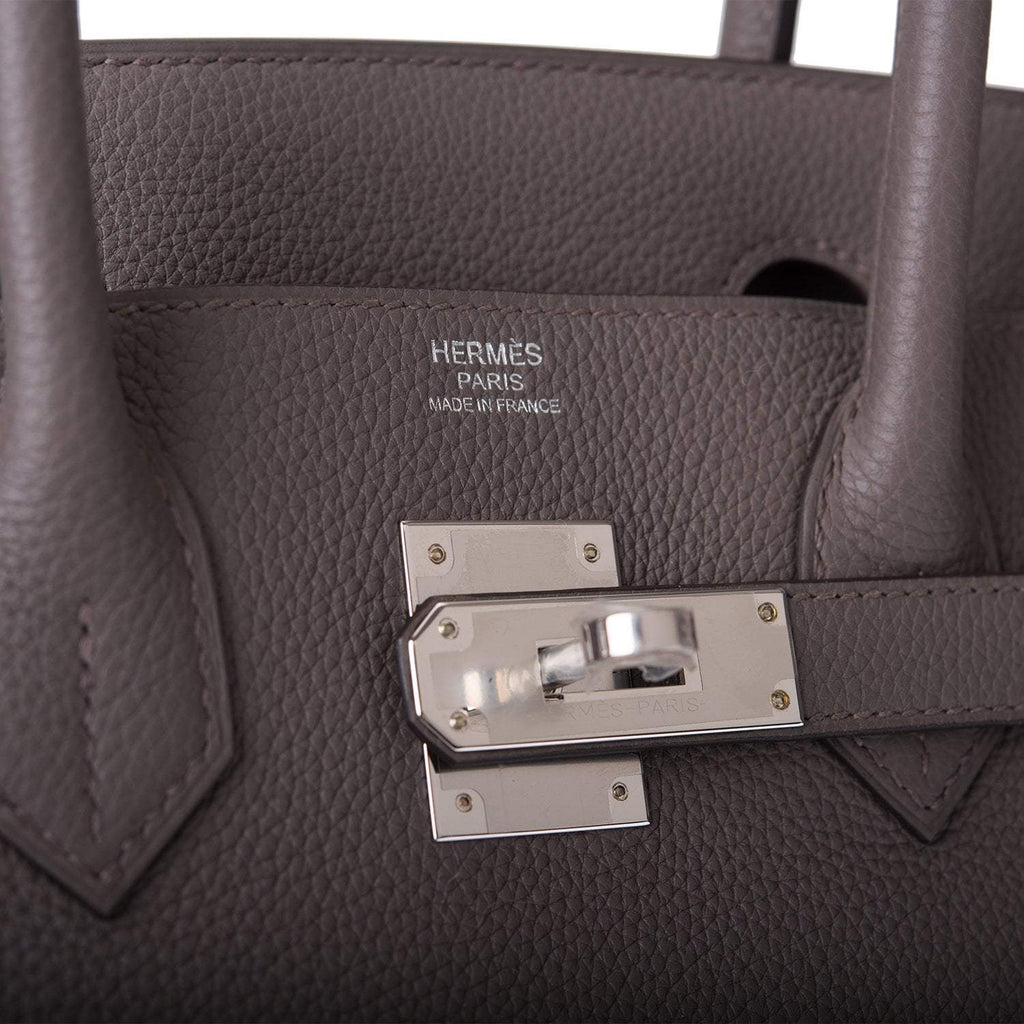 Hermes Birkin 30 Etain Togo Palladium Hardware - Exclusu