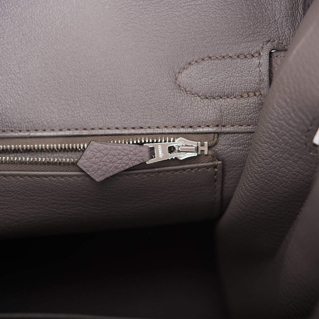Hermes Birkin 30 Etain Togo Palladium Hardware - Exclusu
