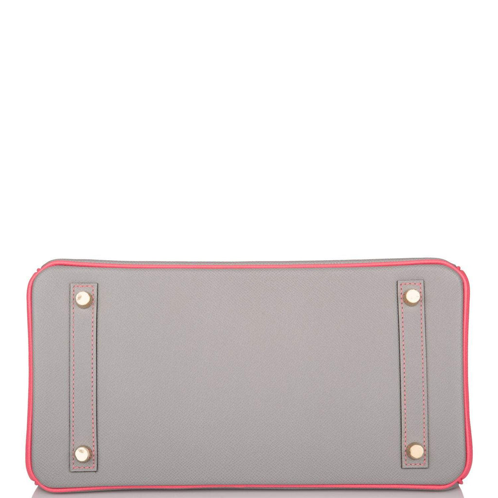 Hermes Birkin 30 Gris Mouette and Rose Azalee Epsom Permabrass Hardware - Exclusu