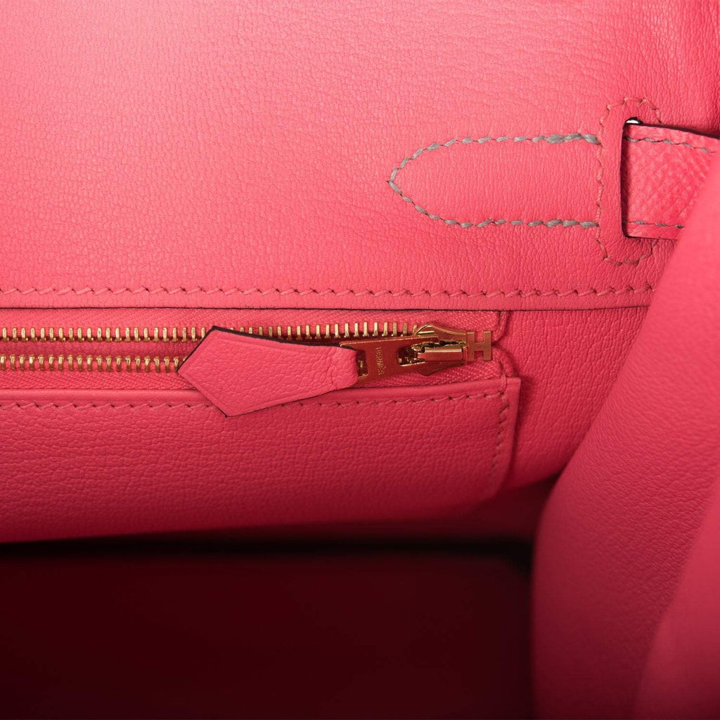 Hermes Birkin 30 Gris Mouette and Rose Azalee Epsom Permabrass Hardware - Exclusu