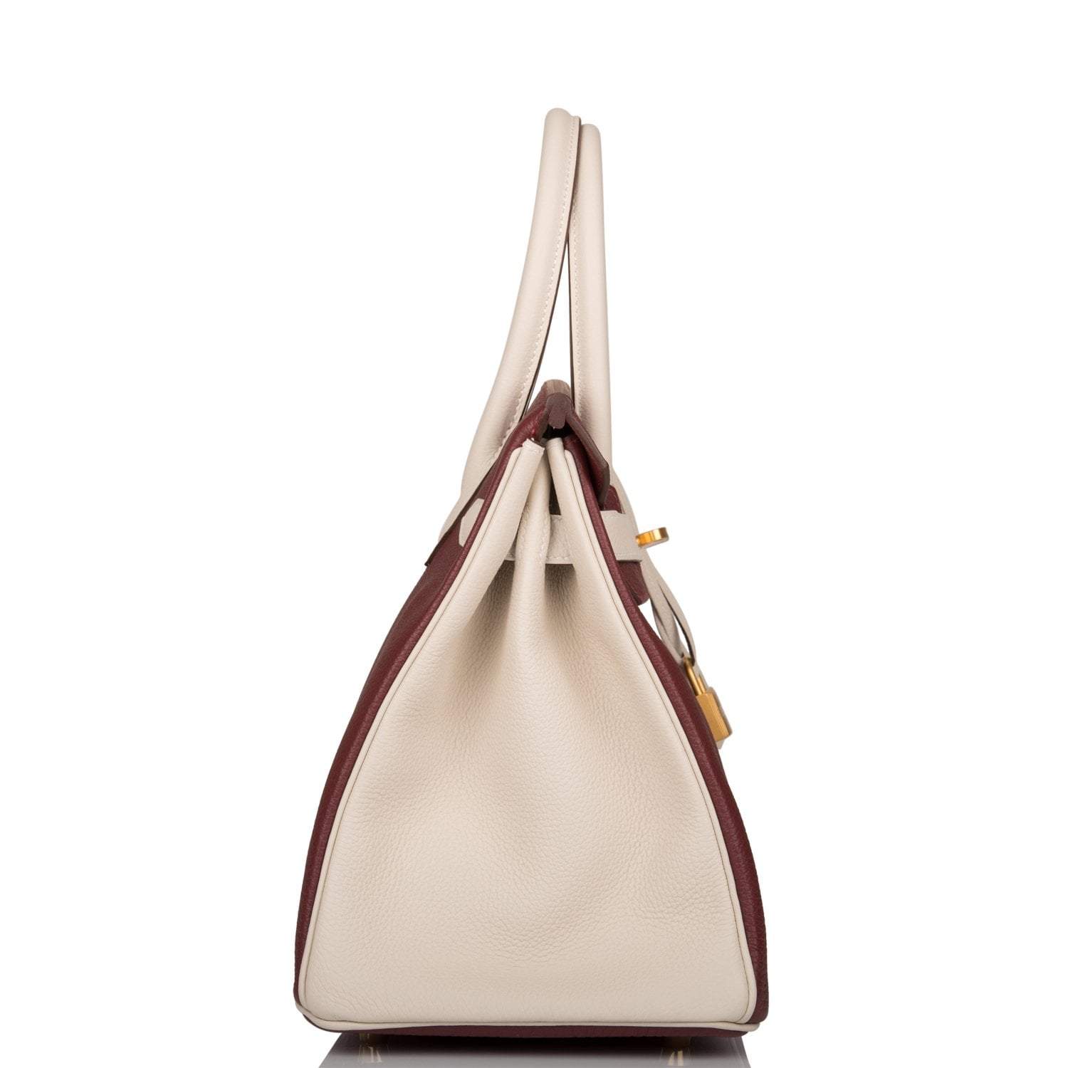 Hermes Birkin 30 Rouge H and Craie Togo Brushed Gold Hardware - Exclusu