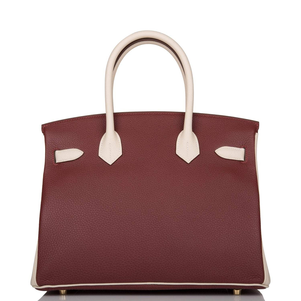 Hermes Birkin 30 Rouge H and Craie Togo Brushed Gold Hardware - Exclusu