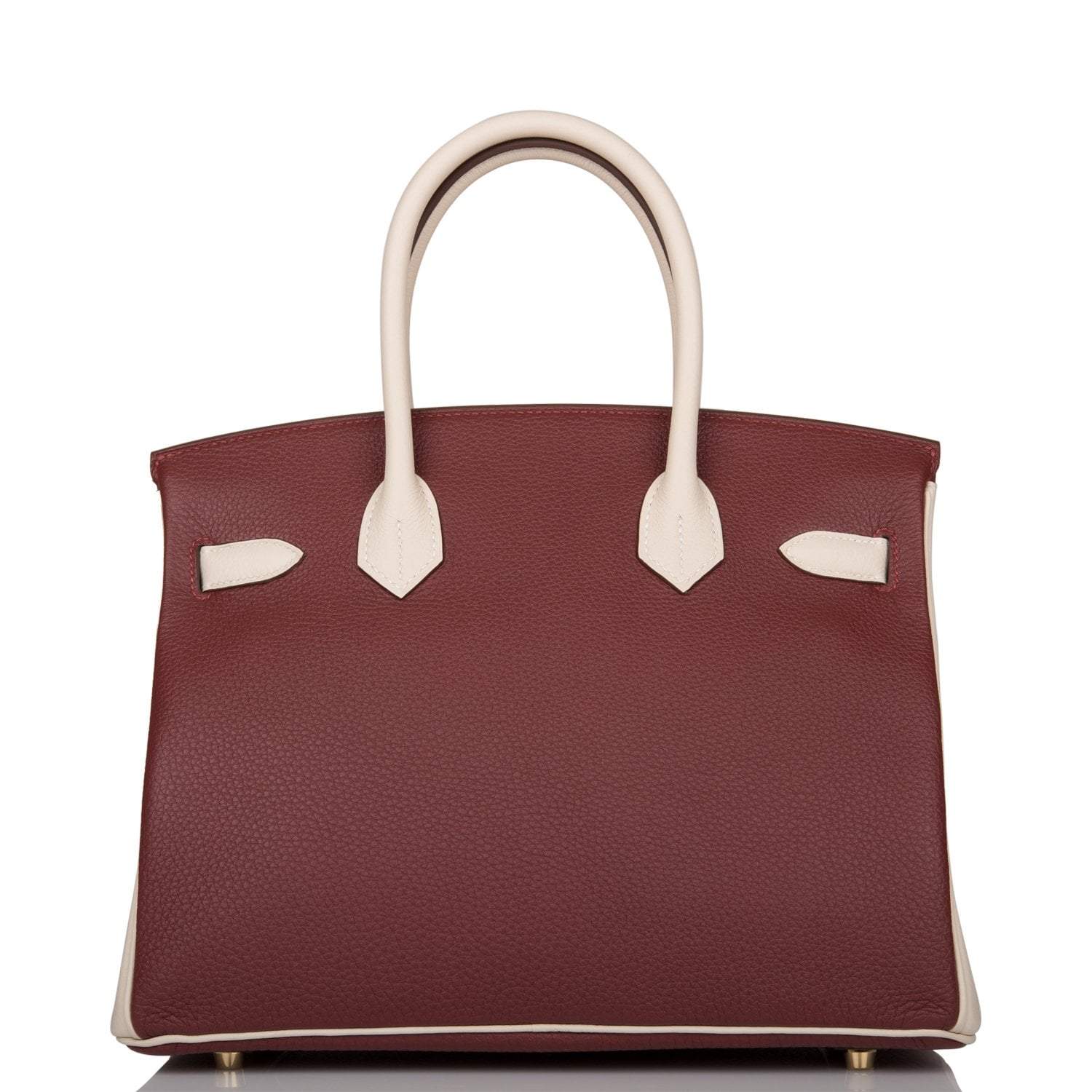 Hermes Birkin 30 Rouge H and Craie Togo Brushed Gold Hardware - Exclusu