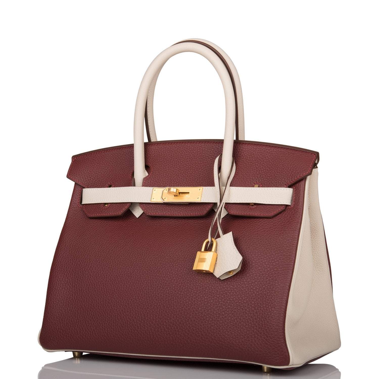 Hermes Birkin 30 Rouge H and Craie Togo Brushed Gold Hardware - Exclusu