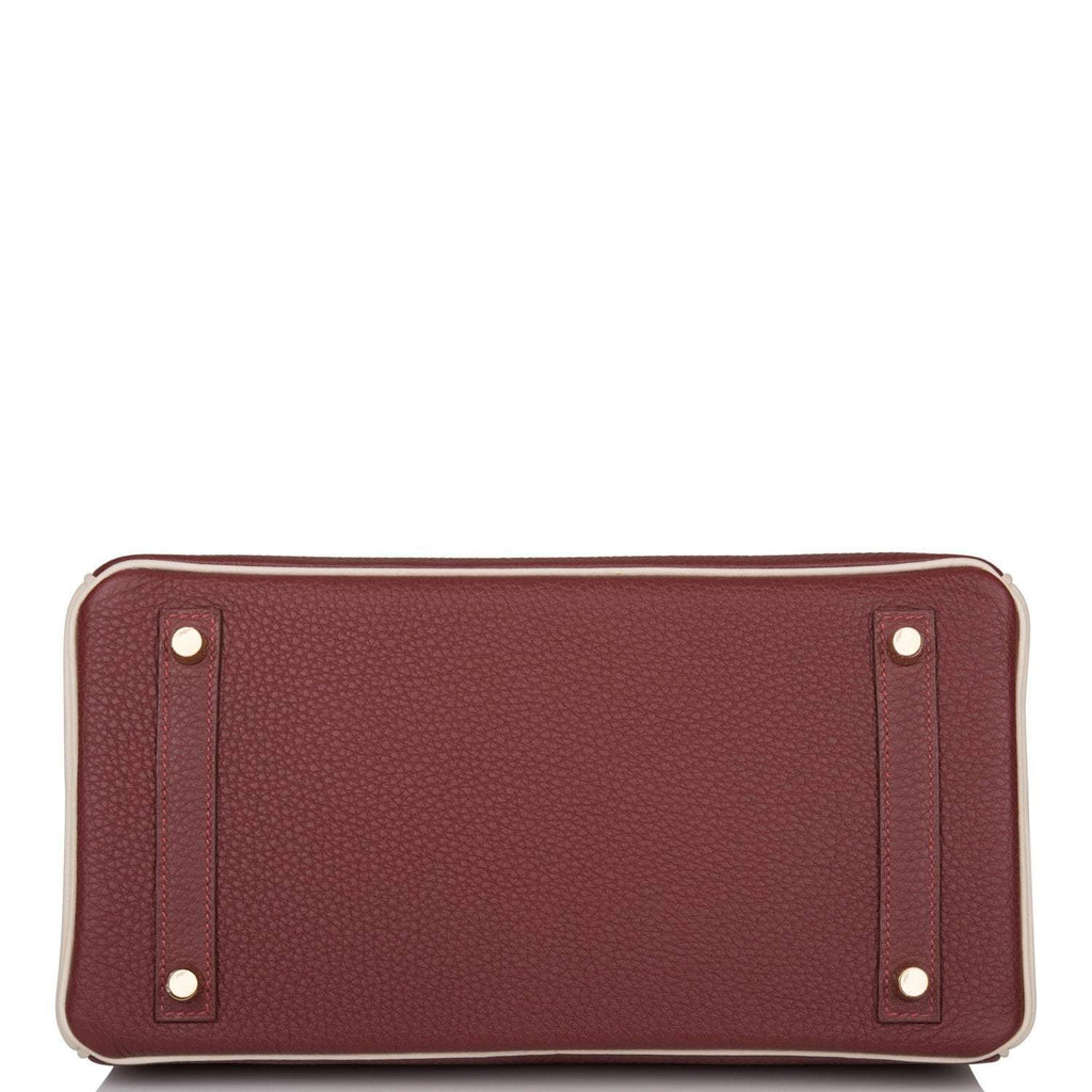 Hermes Birkin 30 Rouge H and Craie Togo Brushed Gold Hardware - Exclusu