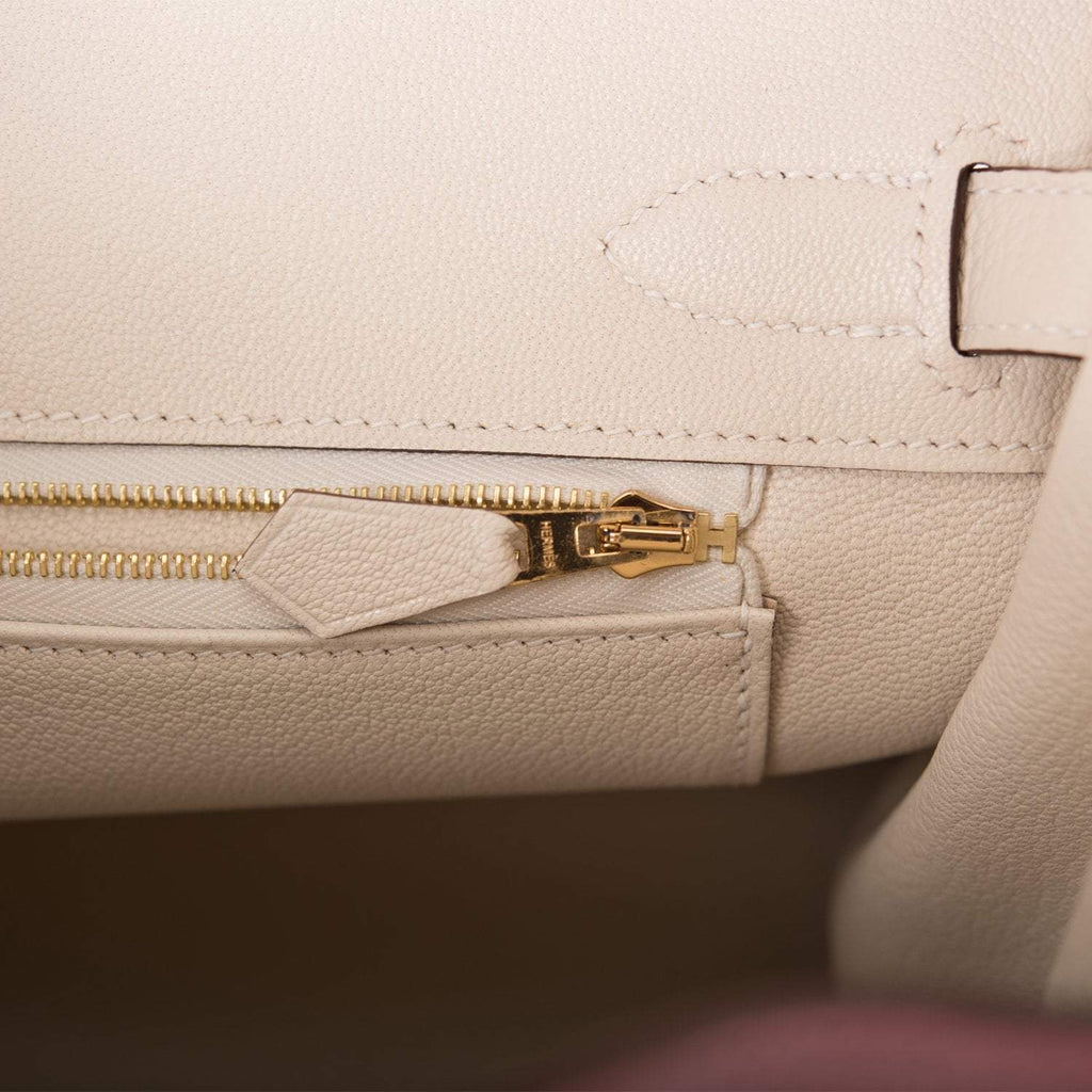 Hermes Birkin 30 Rouge H and Craie Togo Brushed Gold Hardware - Exclusu