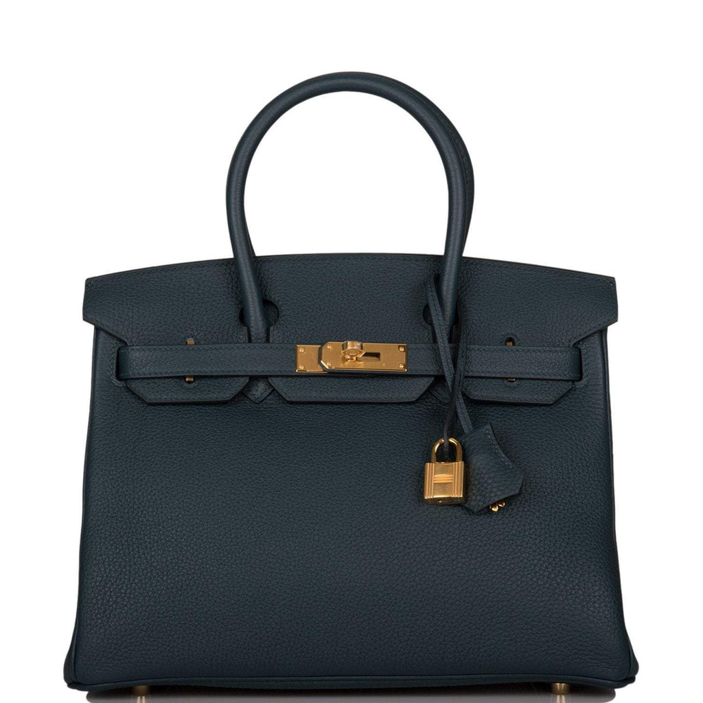 Hermes Birkin 30 Vert Cypress Clemence Gold Hardware - Exclusu