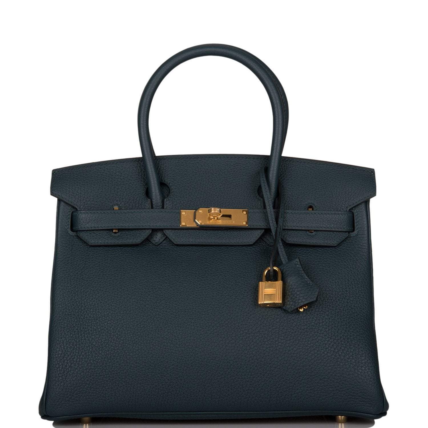 Hermes Birkin 30 Vert Cypress Clemence Gold Hardware - Exclusu