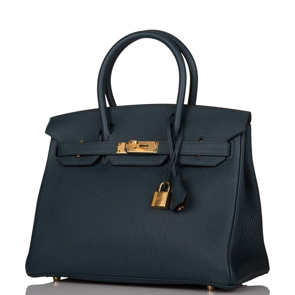 Hermes Birkin 30 Vert Cypress Clemence Gold Hardware - Exclusu