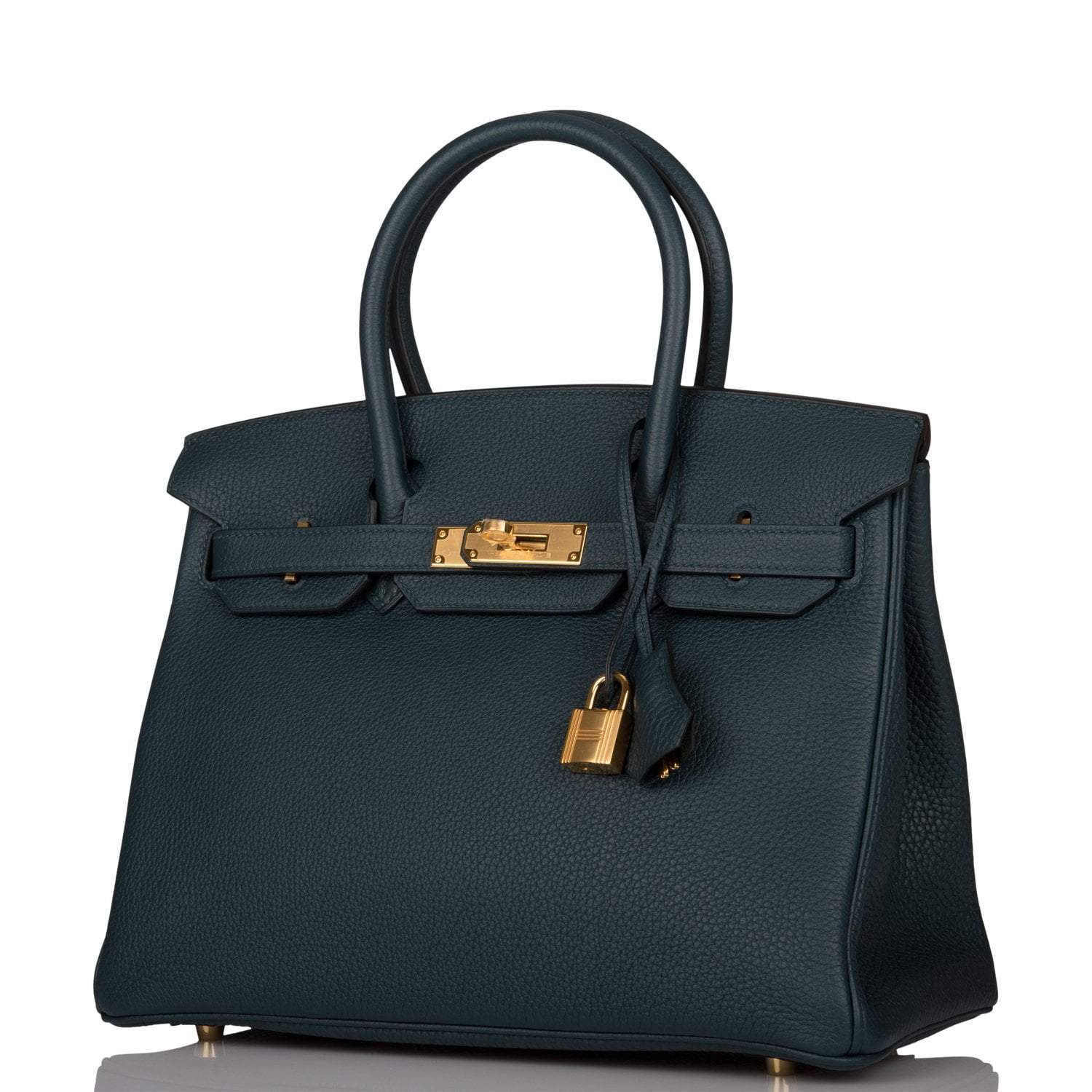 Hermes Birkin 30 Vert Cypress Clemence Gold Hardware - Exclusu