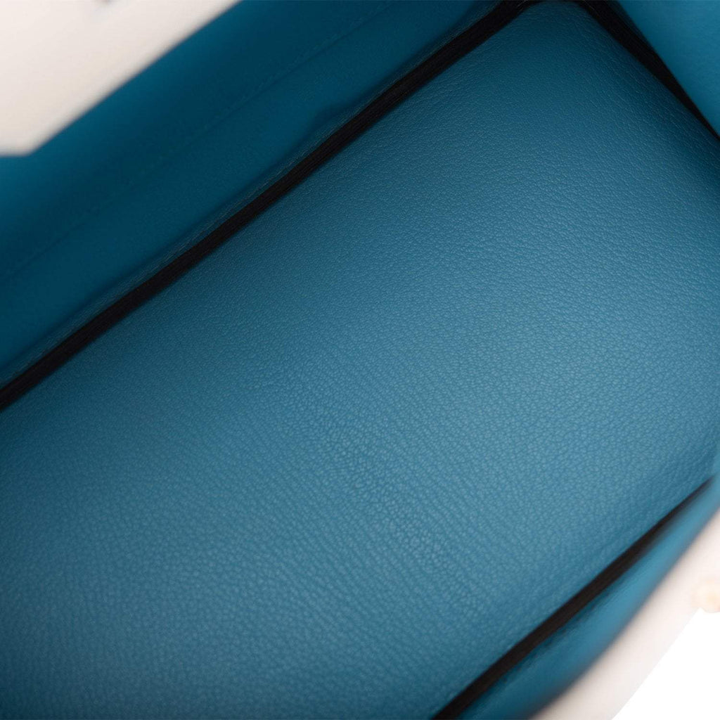 Hermes Birkin 30cm Bi-Color Craie and Bleu Atoll Togo  Rose Gold Hardware - Exclusu