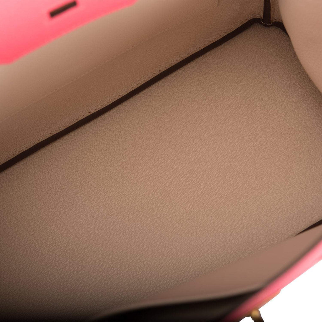 Hermes Birkin 30cm Bi-Color Craie and Rose Azalee Epsom Brushed Gold Hardware - Exclusu