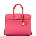 Hermes Birkin 30cm Bi-Color Rose Azalee and Feu Epsom Permabrass Hardware - Exclusu