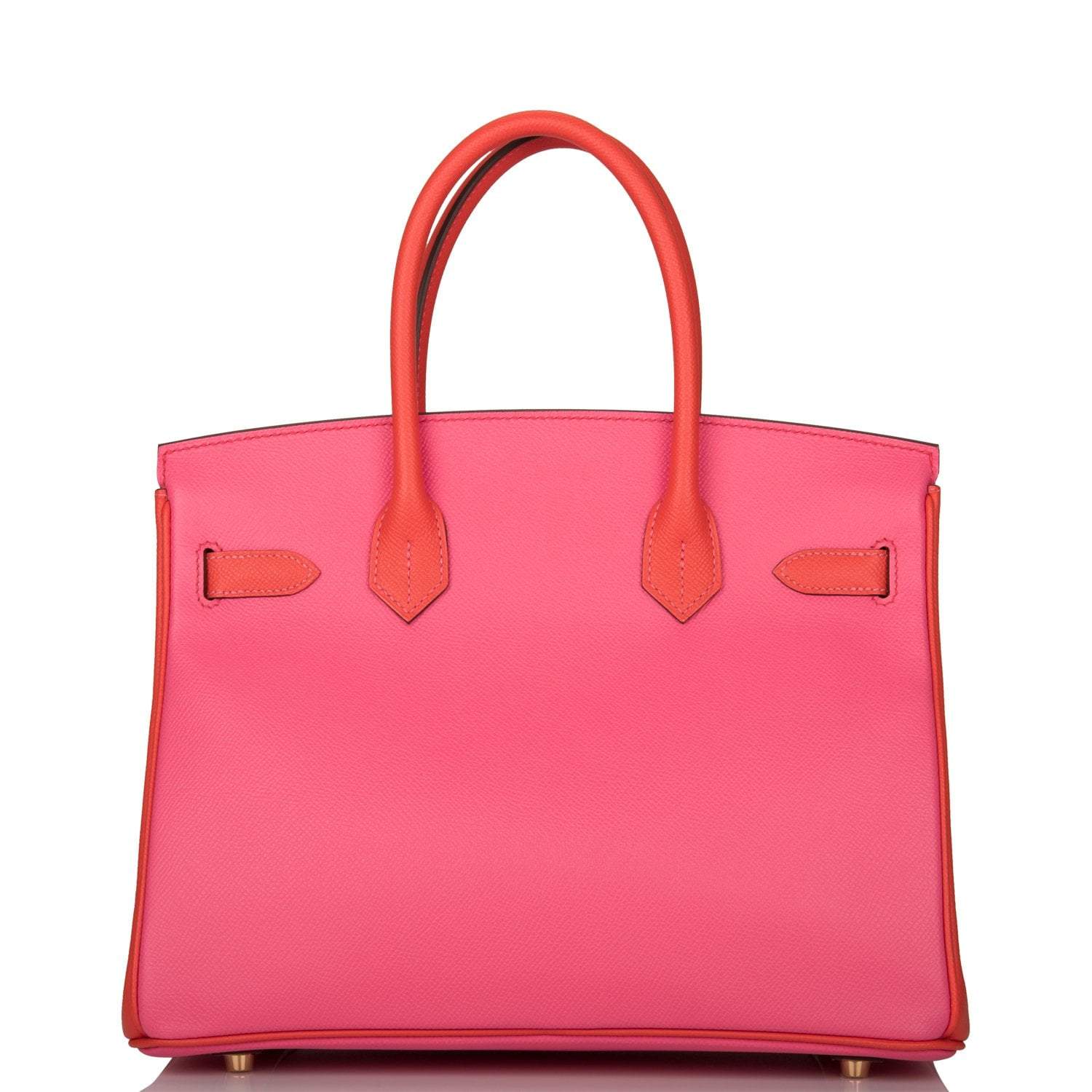 Hermes Birkin 30cm Bi-Color Rose Azalee and Feu Epsom Permabrass Hardware - Exclusu