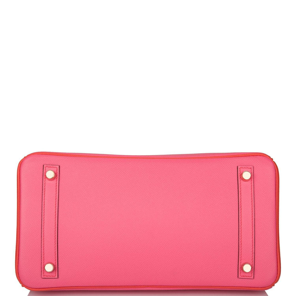 Hermes Birkin 30cm Bi-Color Rose Azalee and Feu Epsom Permabrass Hardware - Exclusu