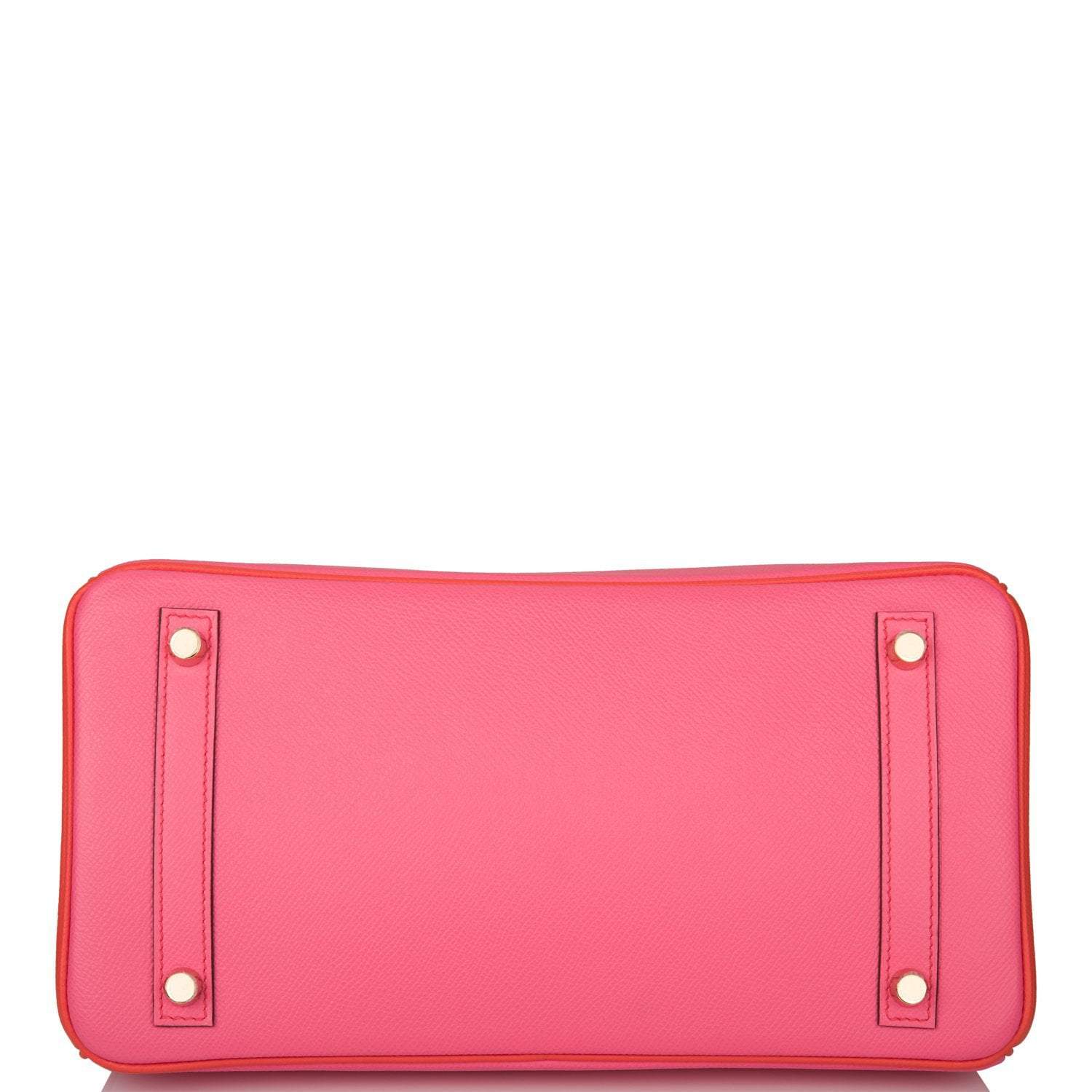 Hermes Birkin 30cm Bi-Color Rose Azalee and Feu Epsom Permabrass Hardware - Exclusu