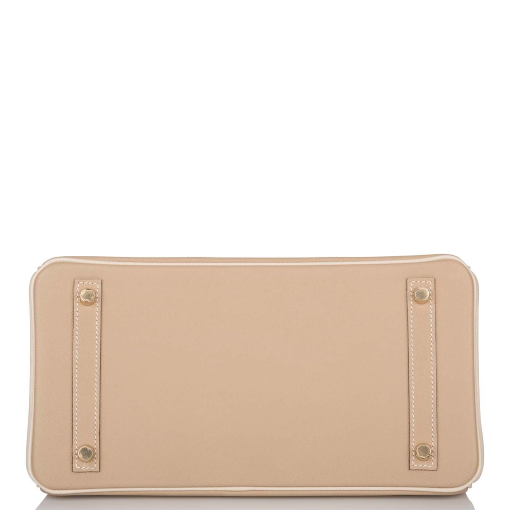 Hermes Birkin 30cm Bi-Color Trench and Craie Epsom Gold Hardware - Exclusu
