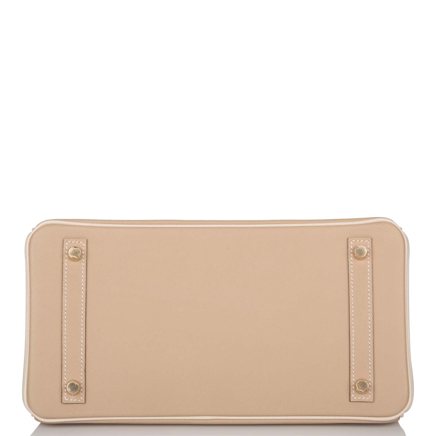 Hermes Birkin 30cm Bi-Color Trench and Craie Epsom Gold Hardware - Exclusu