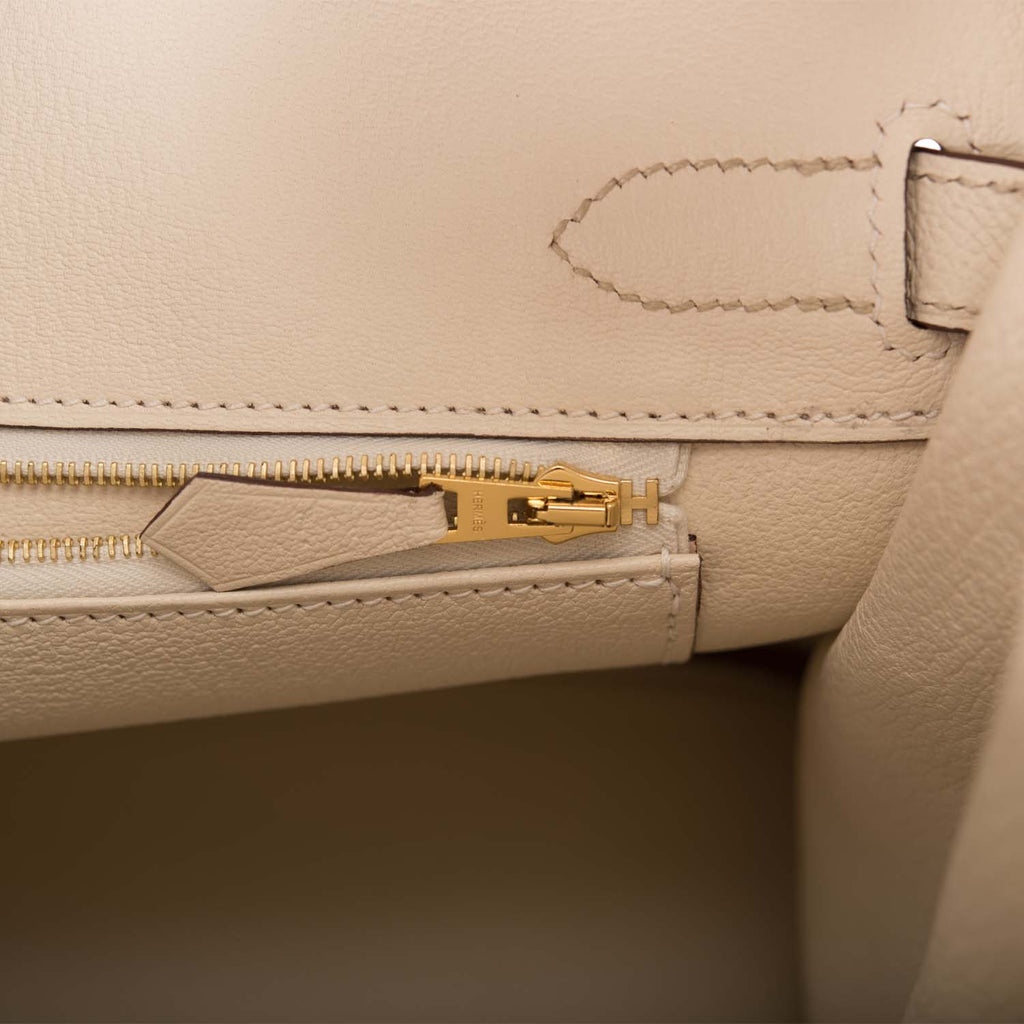 Hermes Birkin 30cm Bi-Color Trench and Craie Epsom Gold Hardware - Exclusu