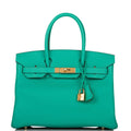 Hermes Birkin 30cm Menthe Togo Gold Hardware - Exclusu