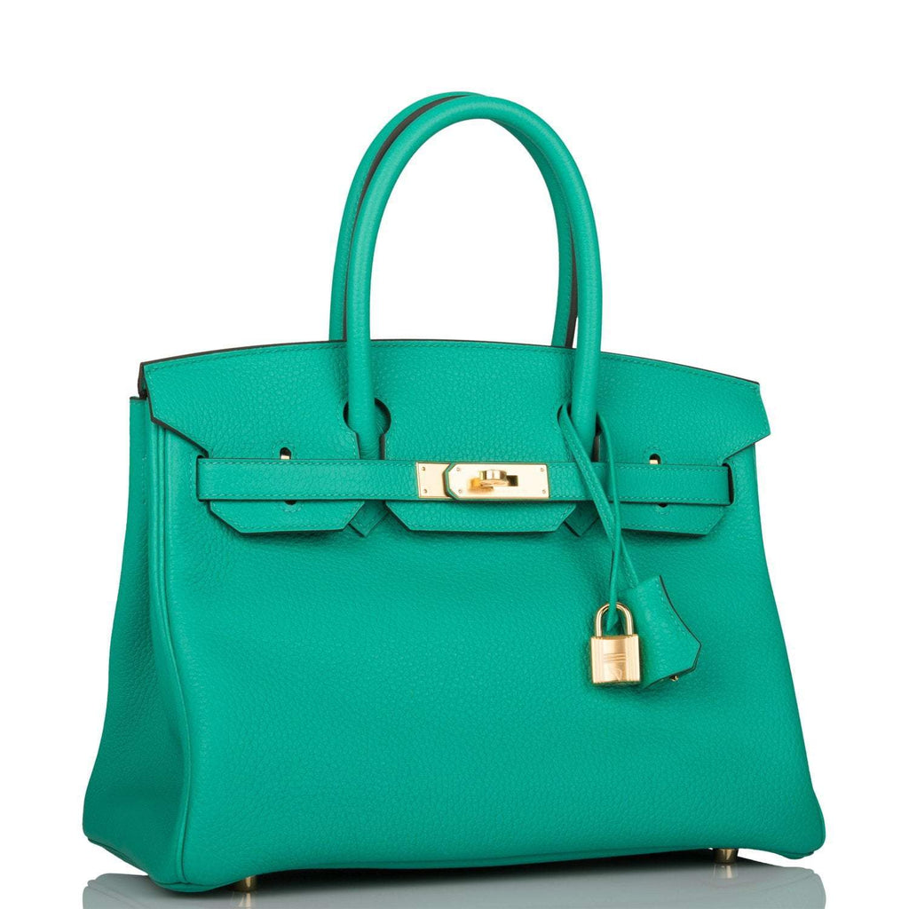 Hermes Birkin 30cm Menthe Togo Gold Hardware - Exclusu